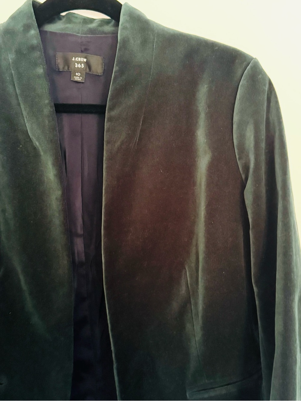 J Crew Women’s Forest Green Velvet Blazer